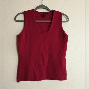 Venini L Classic Red Tank Top Knit Square Neck